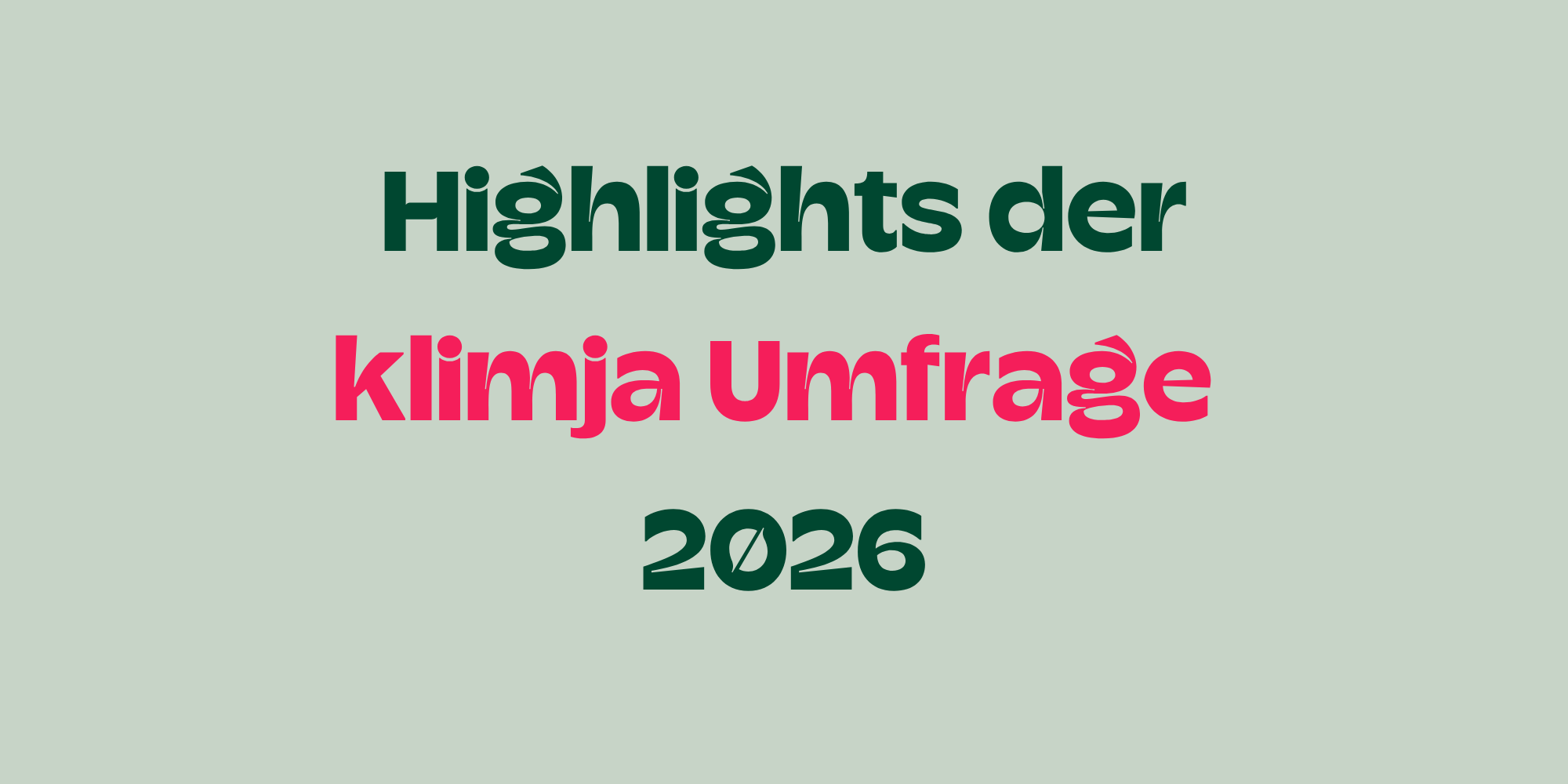 klimja Umfrage 2026 nachhaltige Geldanlage