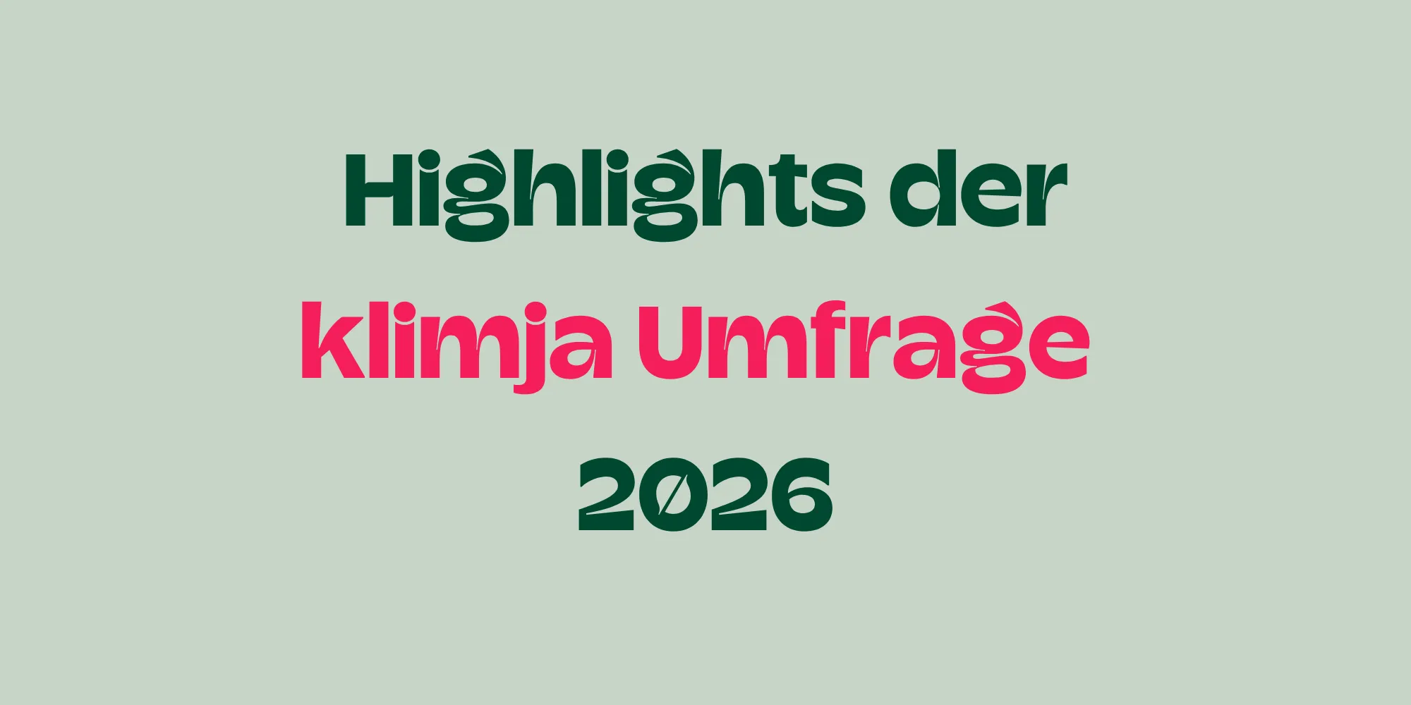 klimja Umfrage 2026 nachhaltige Geldanlage
